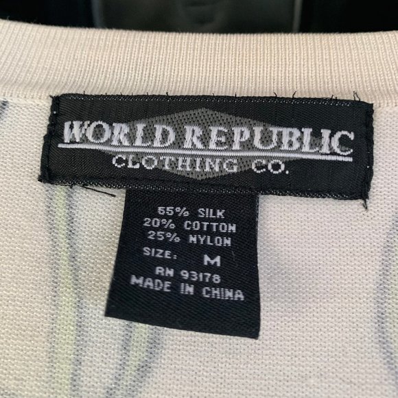 WORLD REPUBLIC Silk Blend Shoe Print Sweater Sz M - Picture 5 of 8